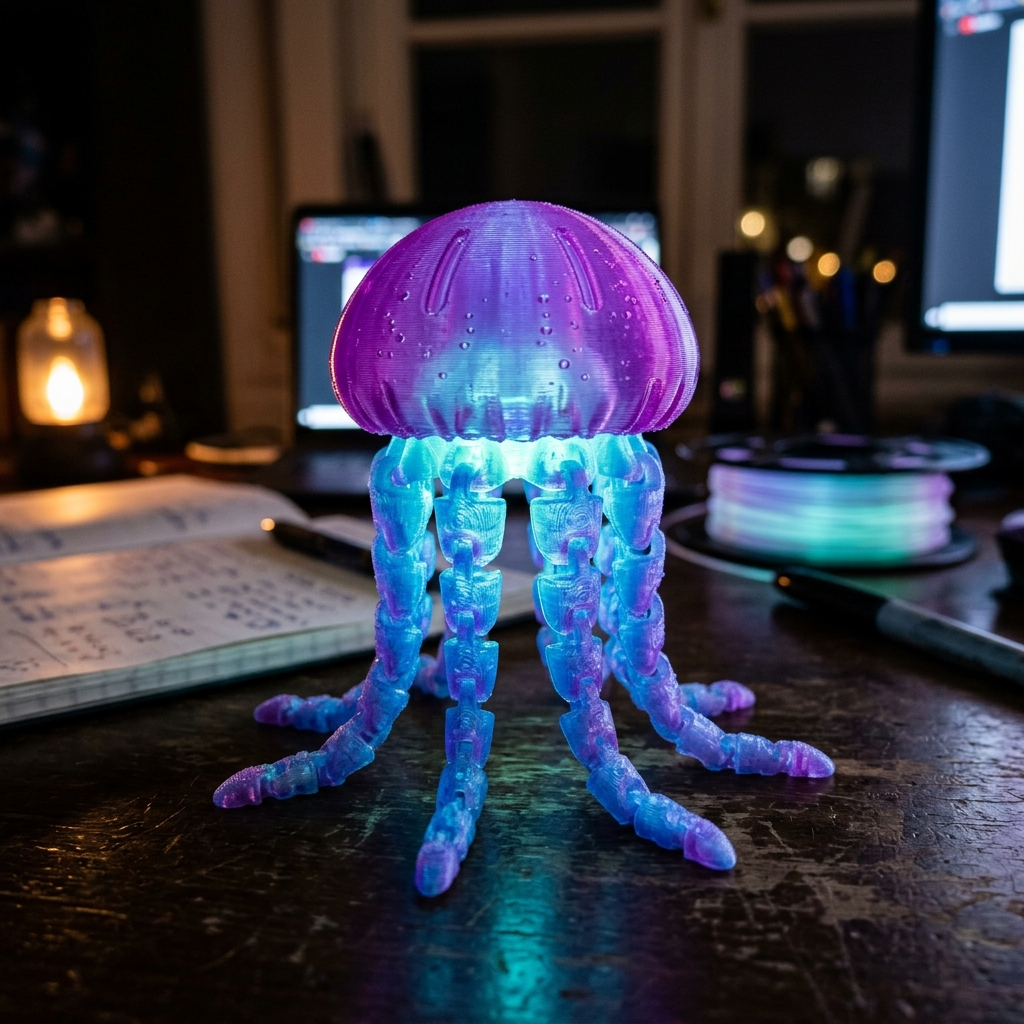 Bloop the Jellyfish 3D printed