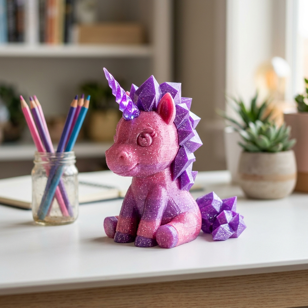 Nova the Crystal Unicorn 3D printed